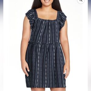 NWT Time and Tru Navy Blue Linen Blend Mini Dress XL